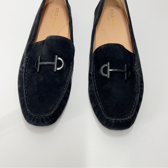 COLE HAAN w Sz 8.5 Black Velvet Driver Slip On shoe. Bit embellishment - Picture 2 of 11